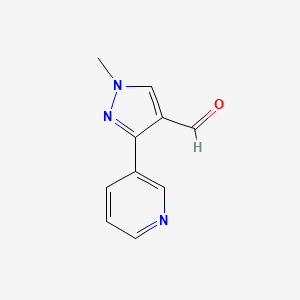 molecular formula C10H9N3O B1461510 1-methyl-3-(pyridin-3-yl)-1H-pyrazole-4-carbaldehyde CAS No. 1152508-25-2