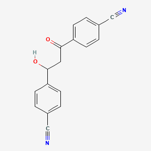 molecular formula C17H12N2O2 B14615103 Benzonitrile, 4,4'-(1-hydroxy-3-oxo-1,3-propanediyl)bis- CAS No. 58949-72-7