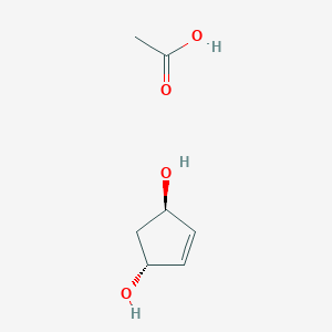 acetic acid;(1R,3R)-cyclopent-4-ene-1,3-diol