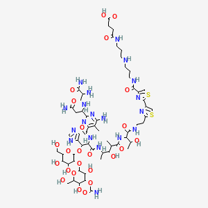 4-[3-[3-[[2-[2-[2-[[2-[[4-[[2-[[6-amino-2-[3-amino-1-[(2,3-diamino-3-oxopropyl)amino]-3-oxopropyl]-5-methylpyrimidine-4-carbonyl]amino]-3-[3-[4-carbamoyloxy-3,5-dihydroxy-6-(hydroxymethyl)oxan-2-yl]oxy-4,5-dihydroxy-6-(hydroxymethyl)oxan-2-yl]oxy-3-(1H-imidazol-5-yl)propanoyl]amino]-3-hydroxy-2-methylpentanoyl]amino]-3-hydroxybutanoyl]amino]ethyl]-1,3-thiazol-4-yl]-1,3-thiazole-4-carbonyl]amino]propylamino]propylamino]-4-oxobutanoic acid