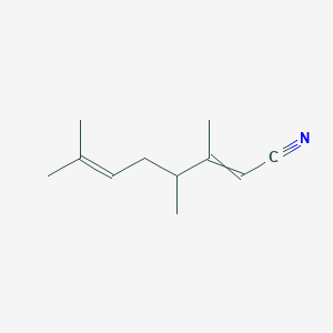 molecular formula C11H17N B14615162 3,4,7-Trimethylocta-2,6-dienenitrile CAS No. 60220-68-0