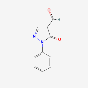 molecular formula C10H8N2O2 B14615164 5-Oxo-1-phenyl-4,5-dihydro-1H-pyrazole-4-carbaldehyde CAS No. 57135-04-3