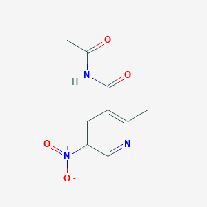 molecular formula C9H9N3O4 B14615174 N-Acetyl-2-methyl-5-nitropyridine-3-carboxamide CAS No. 59290-54-9