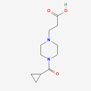 molecular formula C11H18N2O3 B1461519 3-(4-环丙烷甲酰基哌嗪-1-基)丙酸 CAS No. 1155131-26-2