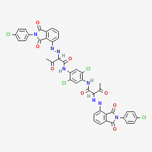 molecular formula C42H26Cl4N8O8 B14615209 Butanamide, N,N'-(2,5-dichloro-1,4-phenylene)bis(2-((2-(4-chlorophenyl)-2,3-dihydro-1,3-dioxo-1H-isoindol-4-yl)azo)-3-oxo- CAS No. 57532-29-3