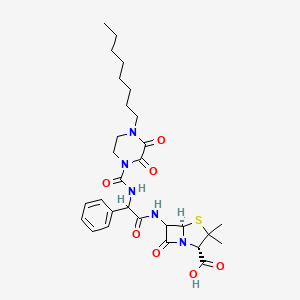 molecular formula C29H39N5O7S B14615217 6-(D-(-)-alpha-(4-Octyl-2,3-dioxo-1-piperazinecarboxamido)phenylacetamido)penicillanic acid CAS No. 59703-98-9