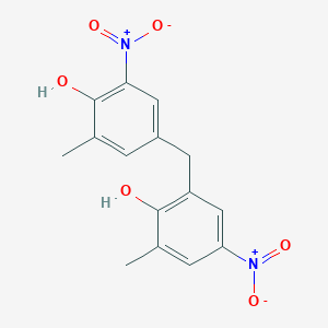 molecular formula C15H14N2O6 B14615233 Phenol, 2-[(4-hydroxy-3-methyl-5-nitrophenyl)methyl]-6-methyl-4-nitro- CAS No. 57693-48-8