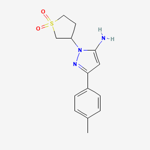 molecular formula C14H17N3O2S B1461530 1-(1,1-二氧化四氢-3-噻吩基)-3-(4-甲基苯基)-1H-吡唑-5-胺 CAS No. 1152680-68-6