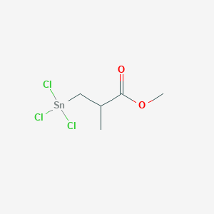 molecular formula C5H9Cl3O2Sn B14615308 Propanoic acid, 2-methyl-3-(trichlorostannyl)-, methyl ester CAS No. 59586-04-8