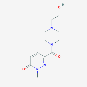 molecular formula C12H18N4O3 B1461531 6-[4-(2-Hydroxyethyl)piperazine-1-carbonyl]-2-methyl-2,3-dihydropyridazin-3-one CAS No. 1153231-27-6
