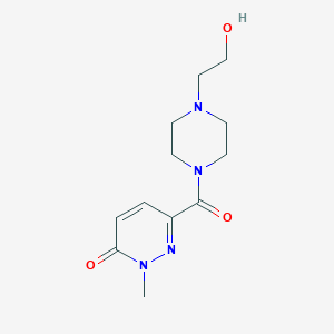 molecular formula C12H18N4O3 B1461531 6-[4-(2-羟乙基)哌嗪-1-羰基]-2-甲基-2,3-二氢嘧啶-3-酮 CAS No. 1153231-27-6