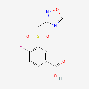 molecular formula C10H7FN2O5S B1461532 4-Fluoro-3-(1,2,4-oxadiazol-3-ylmethanesulfonyl)benzoic acid CAS No. 1094326-63-2