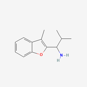 molecular formula C13H17NO B1461535 2-Methyl-1-(3-methyl-1-benzofuran-2-yl)propan-1-amine CAS No. 1092304-31-8