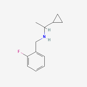 molecular formula C12H16FN B1461540 (1-Cyclopropylethyl)[(2-fluorophenyl)methyl]amine CAS No. 1019558-02-1