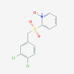 molecular formula C12H9Cl2NO3S B14615452 Pyridine, 2-[[(3,4-dichlorophenyl)methyl]sulfonyl]-, 1-oxide CAS No. 60264-27-9