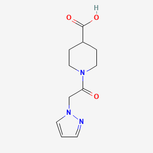 molecular formula C11H15N3O3 B1461553 1-[2-(1H-pyrazol-1-yl)acetyl]piperidine-4-carboxylic acid CAS No. 1152837-02-9