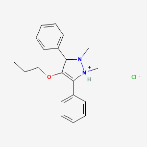 molecular formula C20H25ClN2O B14615547 1,2-Dimethyl-3,5-diphenyl-4-propoxy-2,3-dihydro-1H-pyrazol-1-ium chloride CAS No. 60614-31-5