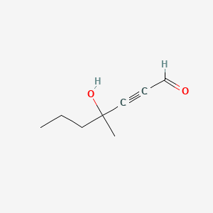 molecular formula C8H12O2 B14615558 4-Hydroxy-4-methyl-2-heptynal CAS No. 58678-94-7