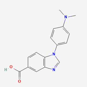 molecular formula C16H15N3O2 B1461558 1-[4-(二甲氨基)苯基]-1H-苯并咪唑-5-羧酸 CAS No. 1125409-83-7