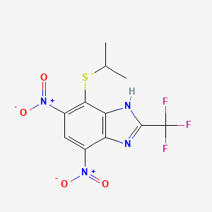 4,6-Dinitro-7-[(propan-2-yl)sulfanyl]-2-(trifluoromethyl)-1H-benzimidazole