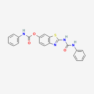 molecular formula C21H16N4O3S B14615668 2-[(Phenylcarbamoyl)amino]-1,3-benzothiazol-6-yl phenylcarbamate CAS No. 58668-51-2