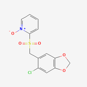 2-[(6-Chloro-2H-1,3-benzodioxol-5-yl)methanesulfonyl]-1-oxo-1lambda~5~-pyridine