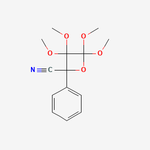 3,3,4,4-Tetramethoxy-2-phenyloxetane-2-carbonitrile