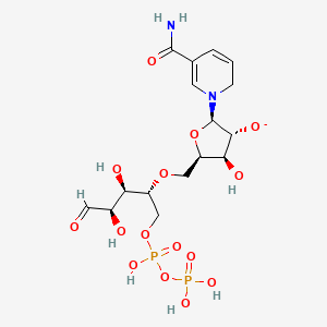 molecular formula C16H25N2O15P2- B14615722 (2R,3R,4R,5R)-2-(5-carbamoyl-2H-pyridin-1-yl)-5-[[(2R,3R,4R)-3,4-dihydroxy-1-[hydroxy(phosphonooxy)phosphoryl]oxy-5-oxopentan-2-yl]oxymethyl]-4-hydroxyoxolan-3-olate CAS No. 57881-71-7