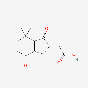 molecular formula C13H16O4 B14615808 (7,7-Dimethyl-1,4-dioxo-2,3,4,5,6,7-hexahydro-1H-inden-2-yl)acetic acid CAS No. 59488-99-2