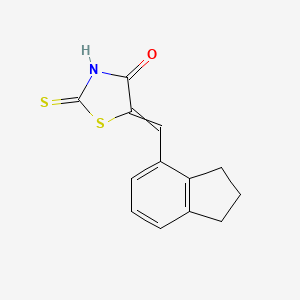 molecular formula C13H11NOS2 B14615839 5-[(2,3-Dihydro-1H-inden-4-yl)methylidene]-2-sulfanylidene-1,3-thiazolidin-4-one CAS No. 59856-02-9