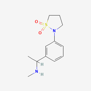 molecular formula C12H18N2O2S B1461586 2-{3-[1-(甲基氨基)乙基]苯基}-1,2-噻唑烷二酮 CAS No. 1155097-03-2