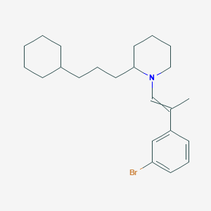 molecular formula C23H34BrN B14615981 1-[2-(3-Bromophenyl)prop-1-en-1-yl]-2-(3-cyclohexylpropyl)piperidine CAS No. 60601-80-1