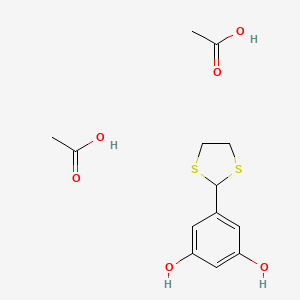 molecular formula C13H18O6S2 B14616112 Acetic acid;5-(1,3-dithiolan-2-yl)benzene-1,3-diol CAS No. 60081-19-8