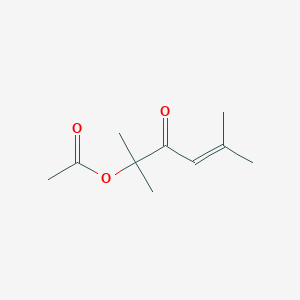 molecular formula C10H16O3 B14616115 2,5-Dimethyl-3-oxohex-4-en-2-yl acetate CAS No. 60575-43-1