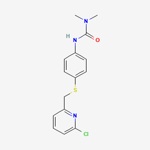 molecular formula C15H16ClN3OS B14616262 N'-(4-{[(6-Chloropyridin-2-yl)methyl]sulfanyl}phenyl)-N,N-dimethylurea CAS No. 58804-07-2