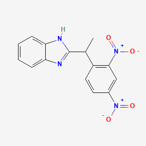 molecular formula C15H12N4O4 B14616315 2-[1-(2,4-Dinitrophenyl)ethyl]-1H-benzimidazole CAS No. 60059-91-8