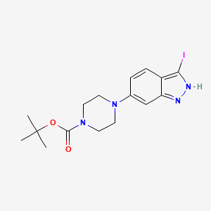 molecular formula C16H21IN4O2 B1461634 叔丁基 4-(3-碘-1H-吲唑-6-基)哌嗪-1-羧酸酯 CAS No. 744219-44-1