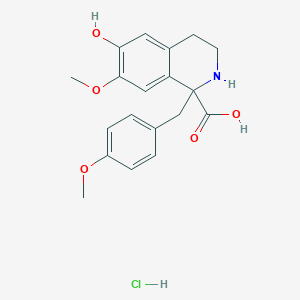 6-hydroxy-7-methoxy-1-[(4-methoxyphenyl)methyl]-3,4-dihydro-2H-isoquinoline-1-carboxylic acid;hydrochloride