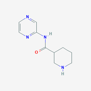 molecular formula C10H14N4O B1461639 N-(吡嗪-2-基)哌啶-3-甲酰胺 CAS No. 1156753-79-5