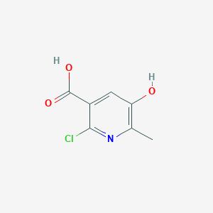 molecular formula C7H6ClNO3 B14616498 2-Chloro-5-hydroxy-6-methylpyridine-3-carboxylic acid CAS No. 57556-59-9