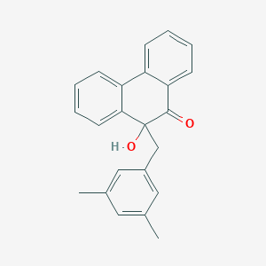 molecular formula C23H20O2 B14616513 10-[(3,5-Dimethylphenyl)methyl]-10-hydroxyphenanthren-9(10H)-one CAS No. 59862-51-0