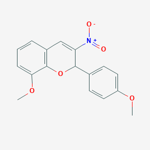 molecular formula C17H15NO5 B14616537 8-methoxy-2-(4-methoxyphenyl)-3-nitro-2H-chromene CAS No. 57544-05-5