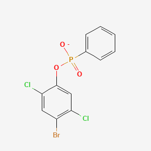 molecular formula C12H7BrCl2O3P- B14616628 4-Bromo-2,5-dichlorophenyl phenylphosphonate CAS No. 57627-76-6