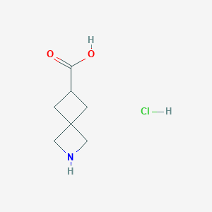 molecular formula C7H12ClNO2 B1461666 2-Azaspiro[3.3]heptane-6-carboxylic acid hydrochloride CAS No. 1172252-57-1