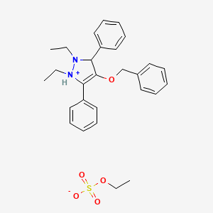 4-(Benzyloxy)-1,2-diethyl-3,5-diphenyl-2,3-dihydro-1H-pyrazol-1-ium ethyl sulfate