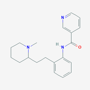 molecular formula C20H25N3O B14616729 N-{2-[2-(1-Methylpiperidin-2-yl)ethyl]phenyl}pyridine-3-carboxamide CAS No. 58754-14-6