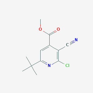 molecular formula C12H13ClN2O2 B1461677 Methyl 6-(tert-butyl)-2-chloro-3-cyanoisonicotinate CAS No. 1172905-93-9