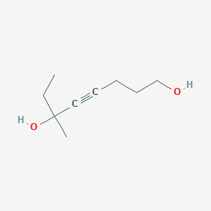 molecular formula C9H16O2 B14616881 6-Methyloct-4-yne-1,6-diol CAS No. 58447-63-5