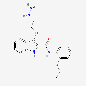 molecular formula C19H22N4O3 B14616921 1H-Indole-2-carboxamide, N-(2-ethoxyphenyl)-3-(2-hydrazinoethoxy)- CAS No. 57037-20-4