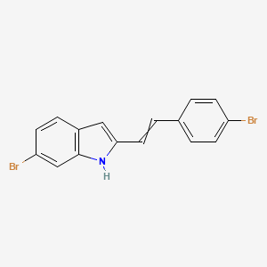 molecular formula C16H11Br2N B14616964 6-Bromo-2-[2-(4-bromophenyl)ethenyl]-1H-indole CAS No. 60986-54-1